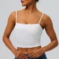 Weißes gepolstertes Sport-Unterhemd für Damen mit verstellbaren Trägern für Fitness - Weiß