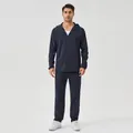 Survêtement décontracté bleu marine pour homme, coupe-vent deux pièces - S / Haut et Bas / Bleu Marine