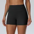 Professionele zwarte yoga shorts met hoge taille en sneldrogende peach lift technologie - Zwart