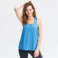 Breathable women's blue sports tank top for professional yoga and running workout - S / Top (02113) / Blue