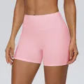 Sneldrogende roze yoga-shorts met hoge taille voor fitness en hardloopsessies - Mist Roze