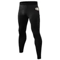 Schwarze Herren Kompressions-Sporthose mit praktischer Seitentasche für das Handy - S / Unterteile / Schwarz