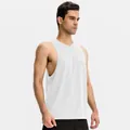 White sleeveless sports tank top for men, breathable quick-dry gym shirt for running - S / Tops / White
