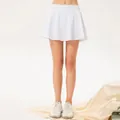 Premium white quick-dry sports skort for tennis, yoga, and fitness with protective built-in liner - S / Bottoms / White
