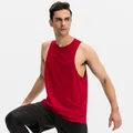 Men's loose breathable red sports tank top for fitness and gym running, quick-dry - S / Tops / Red
