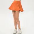 Falda pantalón deportiva naranja de secado rápido para mujer, ideal para tenis - Naranja