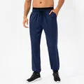 Men's loose quick-dry sports joggers with drawstring waistband and cuffed ankles - S / Bottoms / Navy Blue