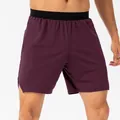 Pantalones cortos de running burdeos para hombre con cintura elástica ancha negra secado rápido - S / Bottoms / Burdeos