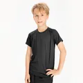 T-shirt sportiva a maniche corte traspirante ad asciugatura rapida per bambini nera - 120 / Top / Nero