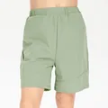 Breathable kids' sage green quick-dry sports shorts with an elastic waistband. - 120 / Bottoms / Light Green