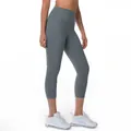Grey high-waisted yoga capris with butt-lifting design and breathable nude feel fabric - S / Bottoms / Lotus Gray