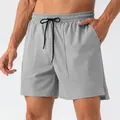 Men's light gray quick-dry athletic shorts with breathable drawstring waist and pockets - S / Bottom (31421) / Cloud Grey