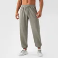 Loose fit men's breathable quick-dry nylon sports joggers in grey textured fabric - S / Bottoms / Light Khaki