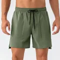 Olive green quick-dry breathable athletic shorts for men's fitness training and running - Olive Green