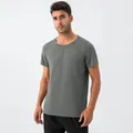 Men's breathable grey quick-dry sports T-shirt for fitness, running and outdoor activities - S / Tops / Cloud Gray