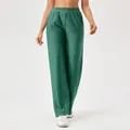 Groene yogabroek met print hoge taille en wijde pijpen voor fitness voor dames - S / Bottoms / Groen