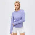 Women's sun protection UV ice silk long sleeve athletic yoga top in lavender purple - S / Tops / Orchid Purple