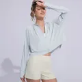 Light blue women's breathable ice silk sun protection hoodie for summer outdoor sports - One Size F (45-75kg) / Tops / Mist Grey