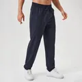 Men's navy blue quick-dry sports pants in straight-leg loose fit for outdoor training - S / Bottoms / Navy Blue