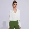 Women's white ice silk sun protection jacket with hood, lightweight and breathable UV coat - One Size F (45-75kg) / Tops / Cream White