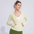 Light yellow women's ice silk sun protection jacket with hood for outdoor running - S / Tops / Goose Yellow