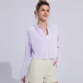 Women's lightweight ice silk sun protection hooded jacket in light purple color - One Size F (45-75kg) / Tops / Taro Purple