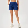Blue high-waisted quick-dry mesh sports shorts for women's fitness, yoga and running - S / Bottoms / Blue