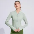 Women's slim fit UV sun protection jacket in mint green cooling ice silk fabric - S / Tops / Bubble Green