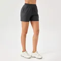 Women's high-waisted checkered sports shorts for yoga and running - S / Bottoms / Carbon Gray