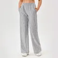 Dames sportbroek met wijde, rechte pijpen, grijze print en een elastische tailleband - Gemengd Grijs