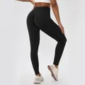 High waisted black scrunch butt yoga leggings for gym fitness and outdoor running - S / Bottoms / Black