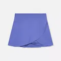 Détail de la jupe de tennis lilas avec un ourlet croisé et une taille élastiquée - S / Bas / Violet