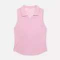 Débardeur polo de golf et tennis rose pour femme avec panneaux latéraux aérés - S / Hauts / Rose