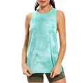 Lockeres Batik-Sport-Tanktop für Damen, schnelltrocknende atmungsaktive Yoga- und Gym-Weste - S / Oberteile / Tie-Dye Grün