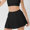 Completo yoga con gonna da tennis e crop top nero traspirante per fitness donna - Taglia S / Pantaloni e gonne / Nero