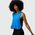 Women's loose bright blue sleeveless sports tank top for yoga and running - S / Tops / Sapphire Blue