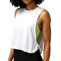 Loose white sleeveless sports tank top for women yoga and running fitness training - S / Tops / White