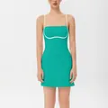 Vibrant green cami tennis dress featuring elegant white trim for yoga, golf, and outdoor sports - S / Top And Bottom / Spruce Green