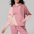 Conjunto de dos piezas para mujer con sudadera con capucha y pantalón rosa y malva - S / Tops / Rosa