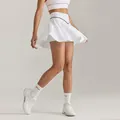 Ensemble jupe de tennis blanche athlétique avec taille haute et crop top sans manches - S / Bas / Blanc