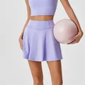 Jupe de tennis de sport lavande à taille haute pour l'entraînement de fitness féminin - S / Bas / Bleu Glacier