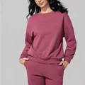 Conjunto deportivo de dos piezas malva para mujer con sudadera y pantalón elástico SKU - S / Tops / Rosa