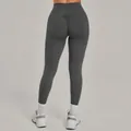 Leggings da yoga a vita alta con arricciatura sul sedere in grigio scuro traspirante - Grigio scuro