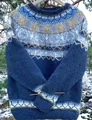 Maglione in maglia Fair Isle da donna con un design a motivi retrò colorati - 3XL / Top (8718) / Blu