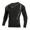 Men's long-sleeve compression shirt for athletic running and fitness training, black - S / Tops / Black Sci-Fi Long Sleeve