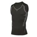 Professional black sleeveless compression vest for men's gym fitness and sports training - S / Tops / Sleeveless / Black With Gray Print