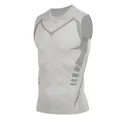Men's quick-drying compression gym tank top in heather grey breathable sports vest - S / Tops / Sleeveless / Gray With Gray Print