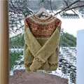 Maglione da donna verde a girocollo, vestibilità ampia con motivi colorati Fair Isle - 3XL / Top (8623) / Verde