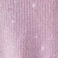 Primo piano di tessuto rosa glitterato con filo d'argento e trama a coste per top. - XS / Top / Rosa