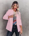 Elegante nauwsluitende roze blazer met lange mouwen voor zakelijke en casual styling - 3XL / Tops / Lichtroze